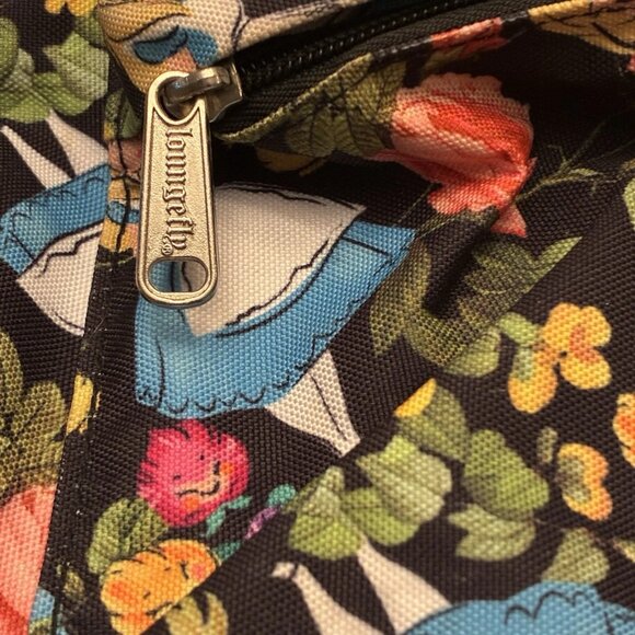 Rare Loungefly Disney Alice in Wonderland Floral Backpack Full Size Laptop Sleev main image 6